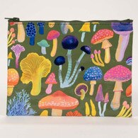 Fashion Accessories, BlueQ, Pouch, Accessories, Unisex, 7.25"x9.5", Mushrooms, 692569